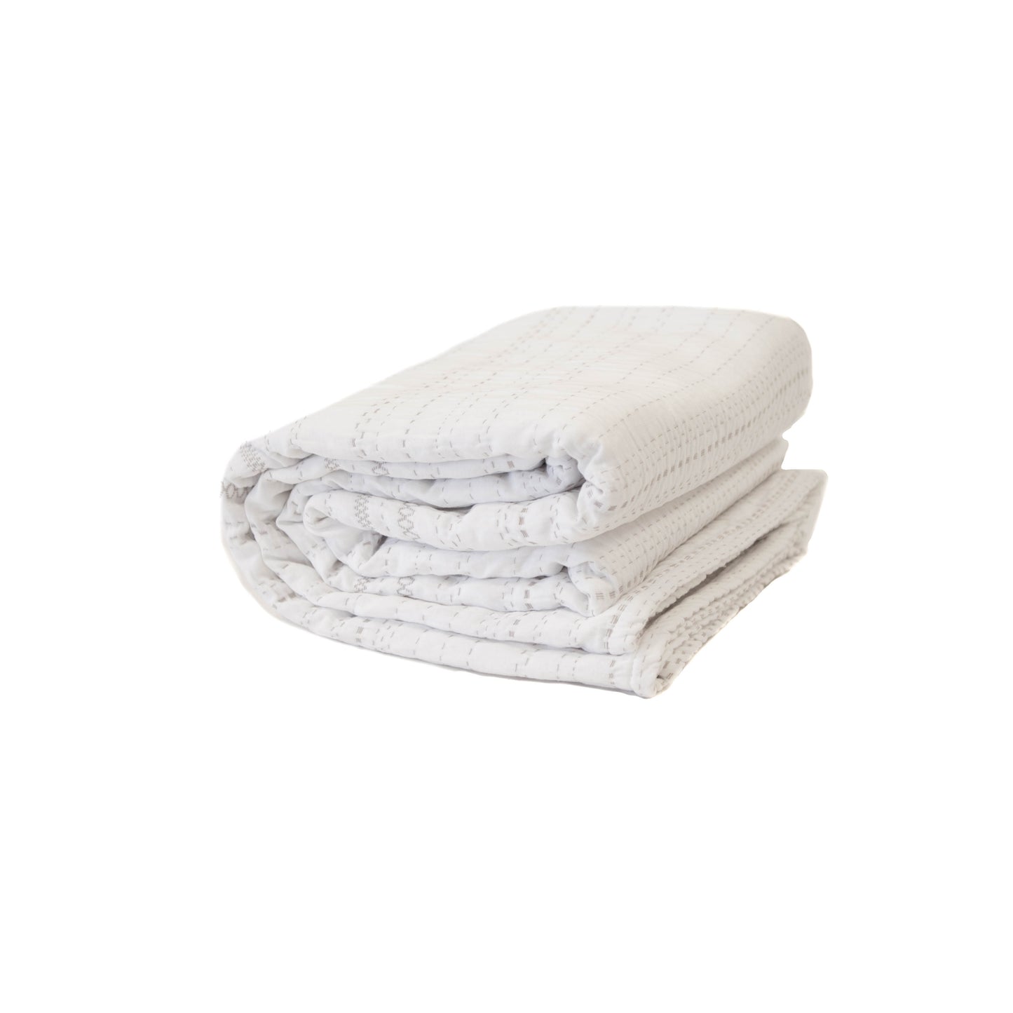 Coverlet Queen White & Taupe Stripes