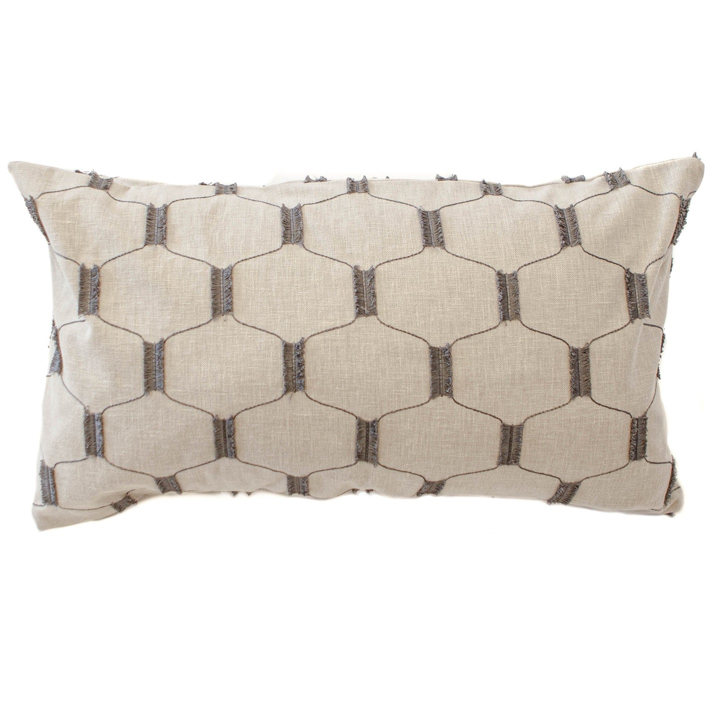 14x24 Trellis Taupe with Dark Grey Fringe