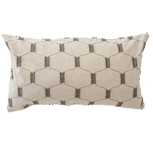14x24 Trellis Taupe with Dark Grey Fringe
