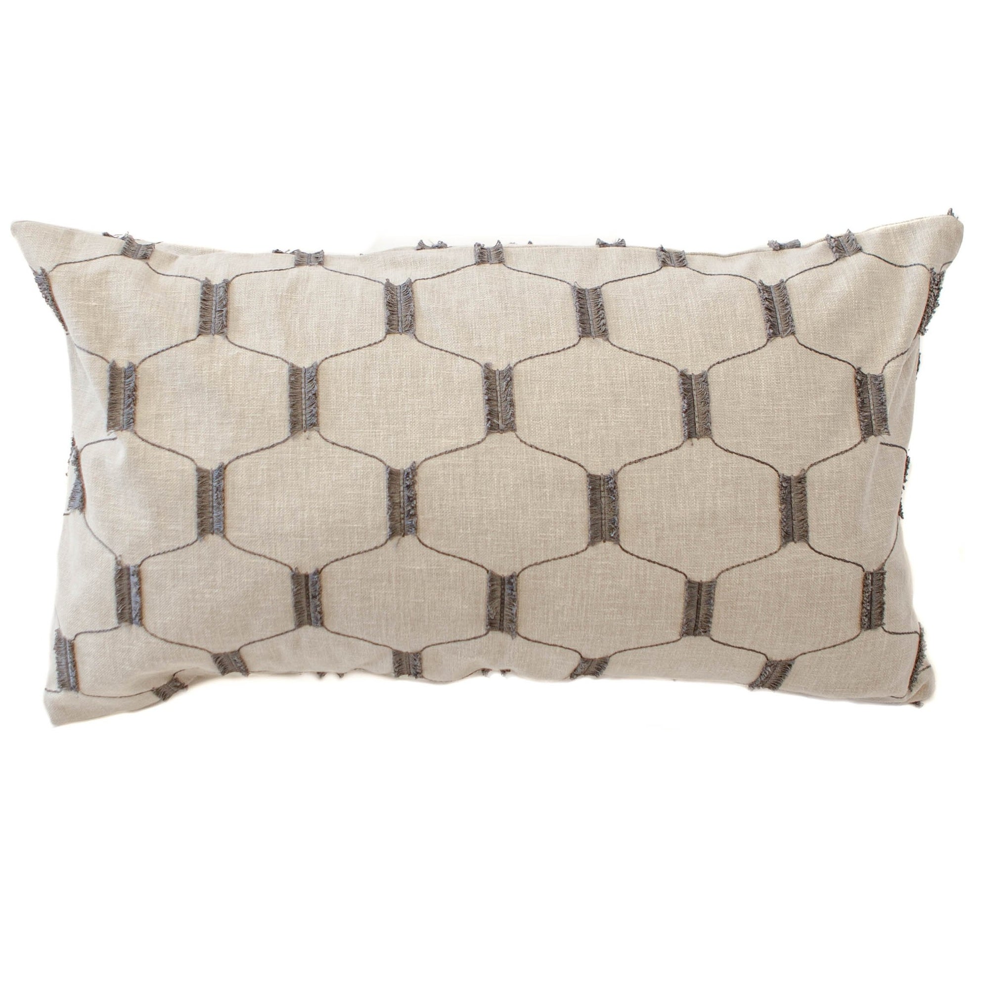 14x24 Trellis Taupe with Dark Grey Fringe