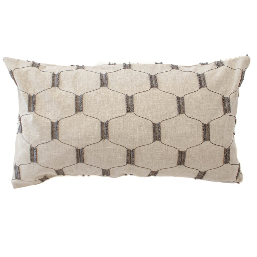 14x24 Trellis Taupe with Dark Grey Fringe