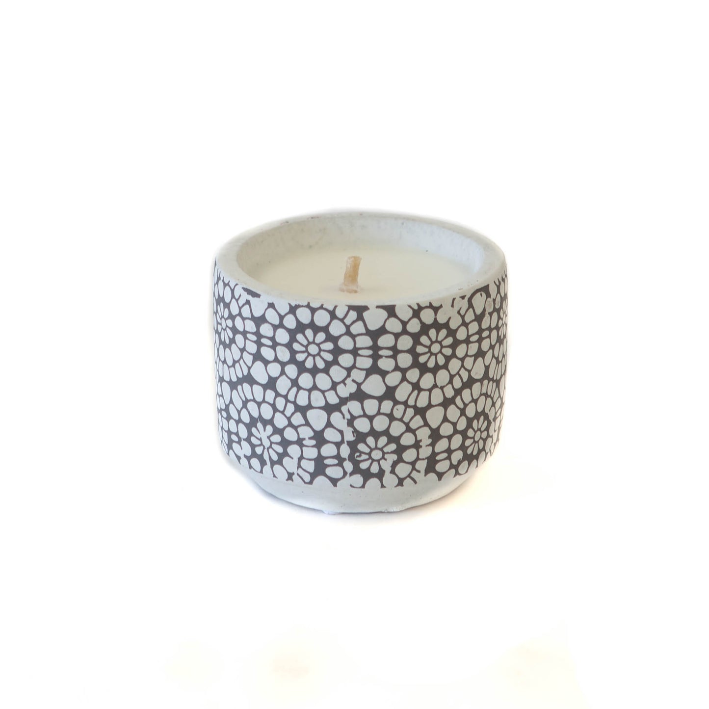 Faux White Concrete Flower Pattern