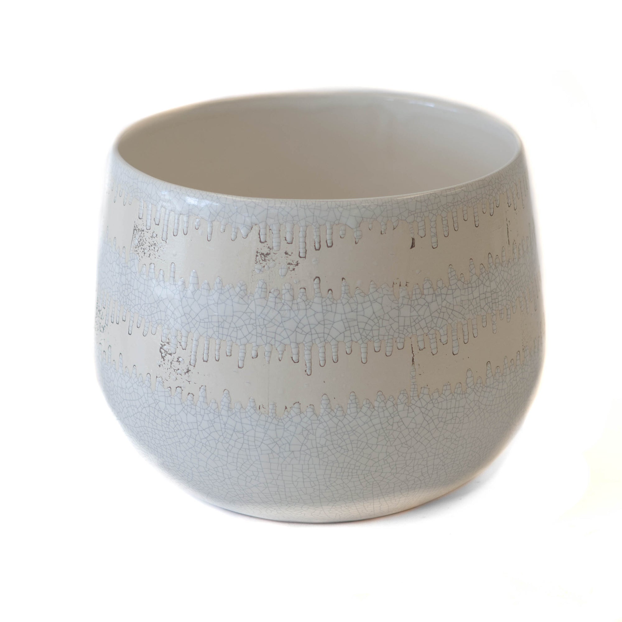 Ceramic Cream & White Crack Pattern