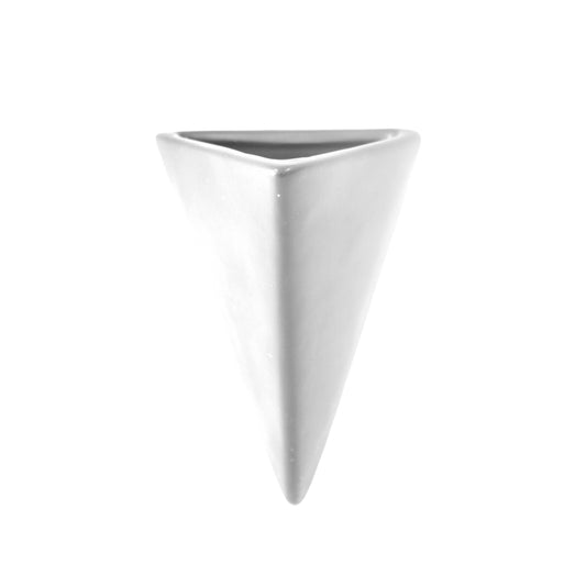 Triangle Ceramic Planter White