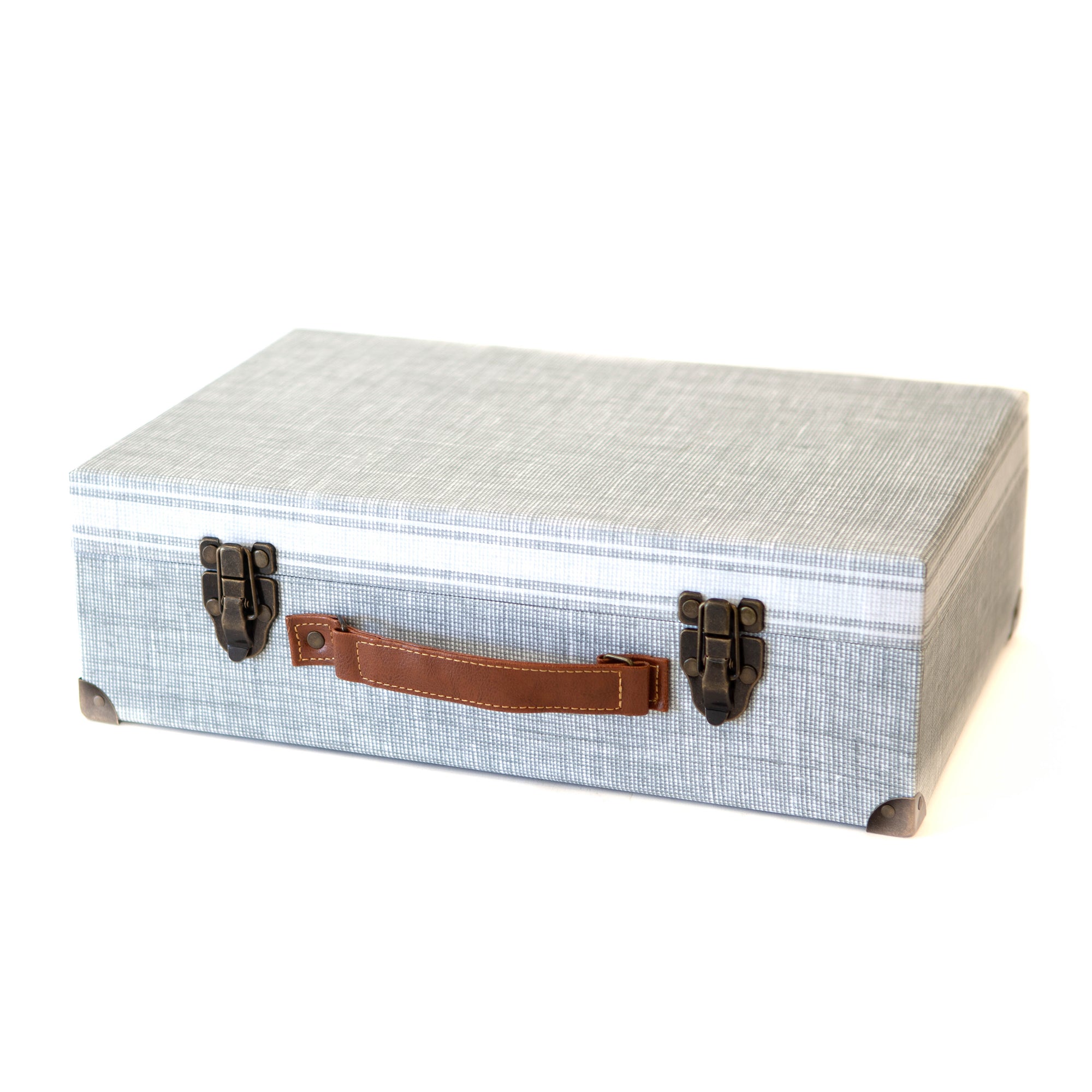 Briefcase Grey Gingham Pattern