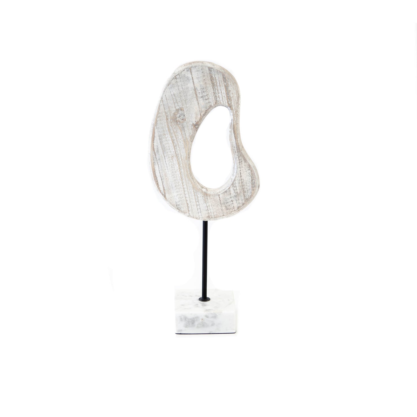 Wood Kidney Piece w/ Marble Base