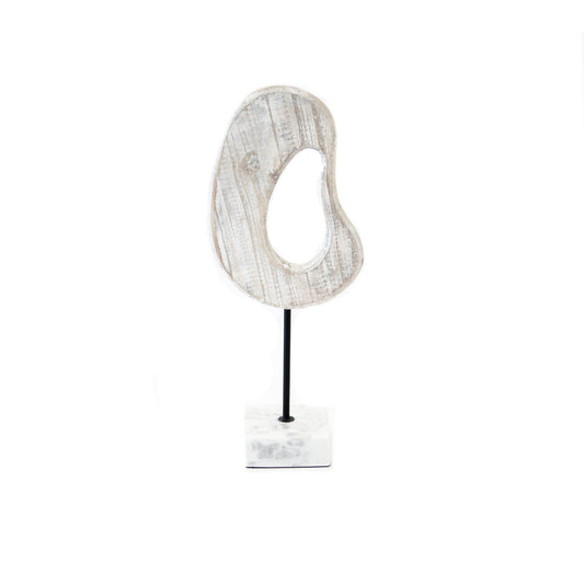 Wood Kidney Piece w/ Marble Base