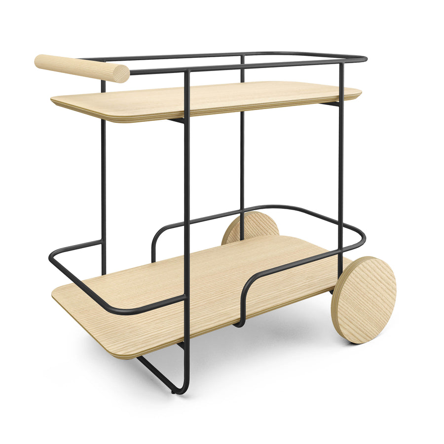Bar cart - Arcade Ash Wood w/ Black Accents