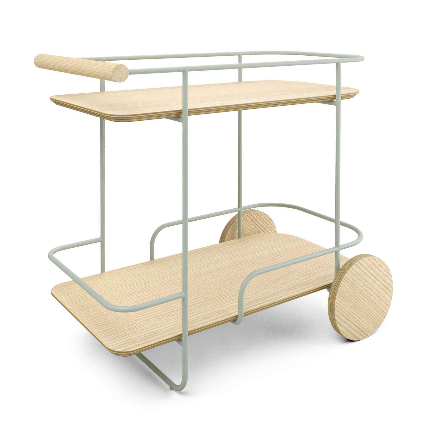 Bar cart - Arcade Ash Wood w/ Sage Accents
