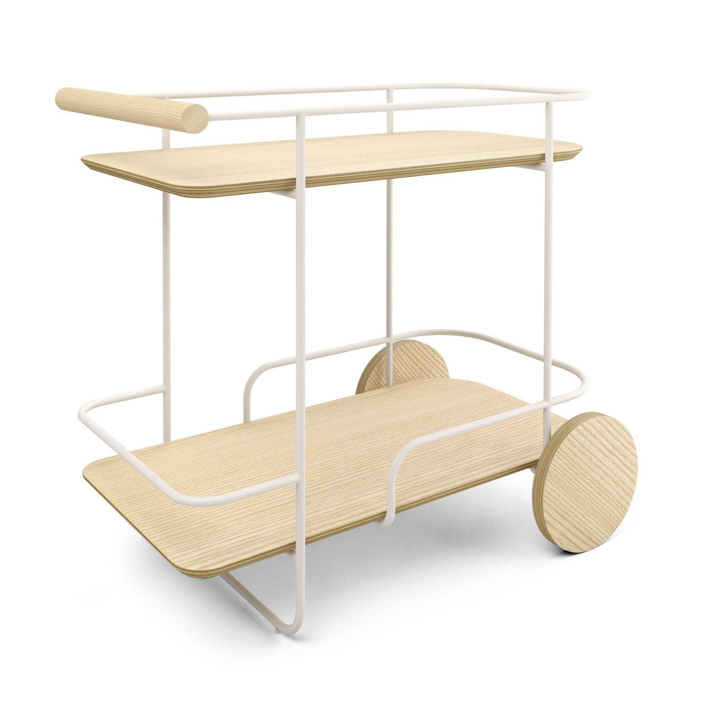 Bar cart - Arcade Ash Wood w/ Cream Accents