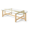 Coffee Table - Quarry Rectangle Glass & Ash Wood