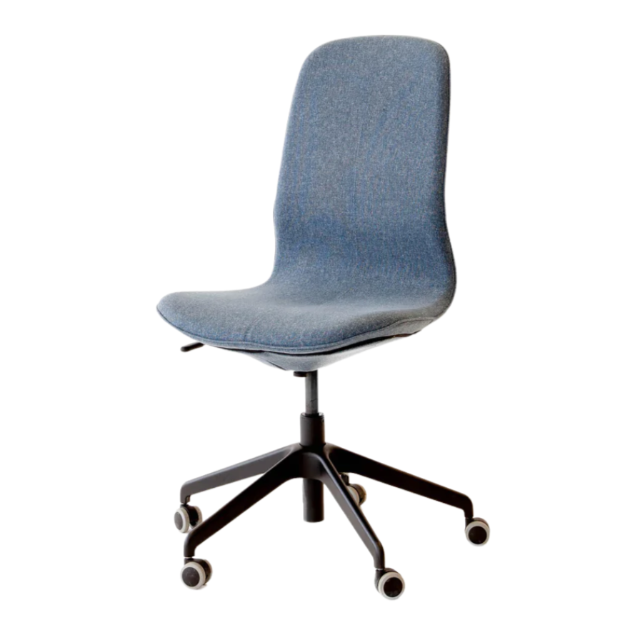 Office Chair - Blue Fabric Wheels