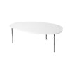 Coffee Table -  White Curve w/ Chrome Legs XL