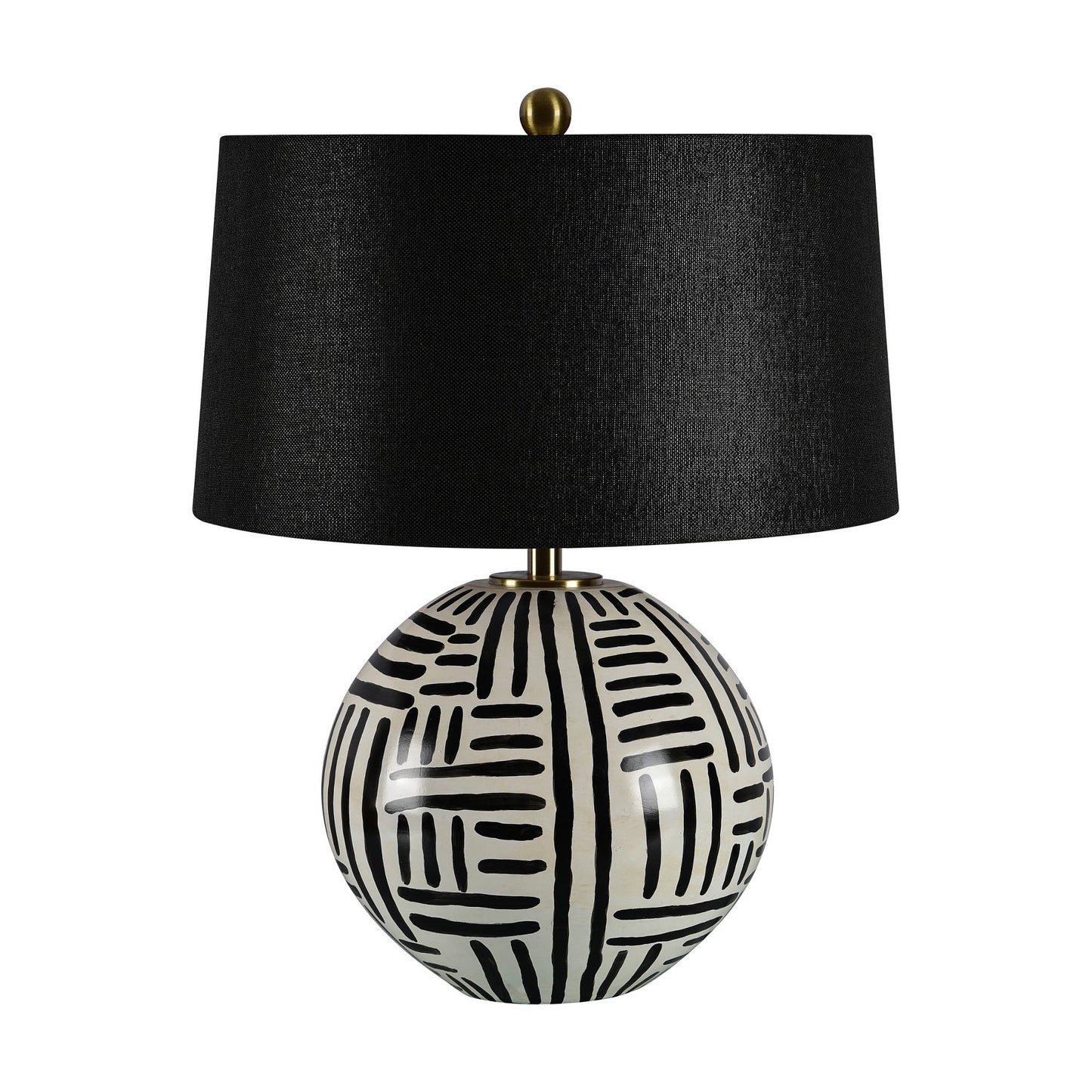 Table Lamp - Milka Round Ceramic Black & White