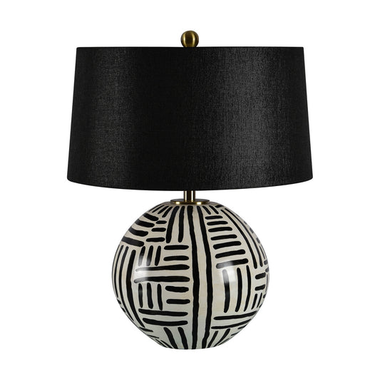 Table Lamp - Milka Round Ceramic Black & White