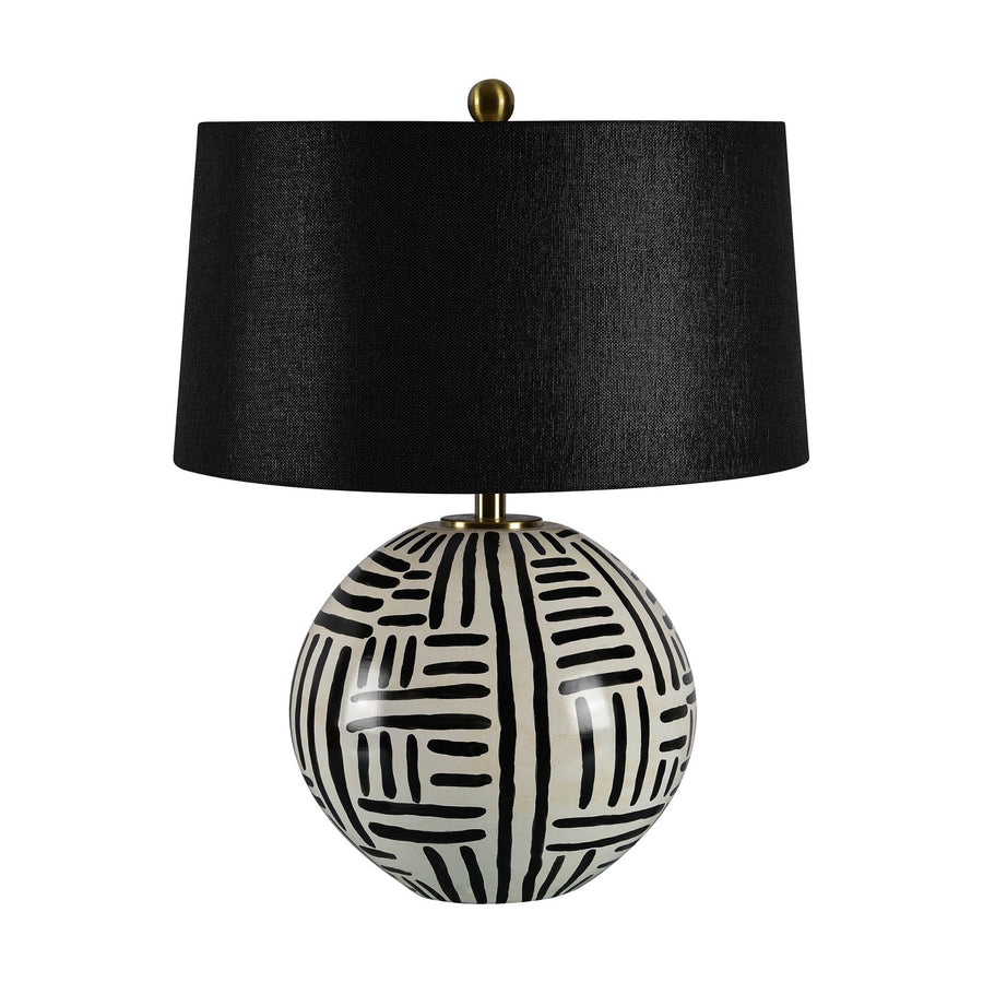 Table Lamp - Milka Round Ceramic Black & White