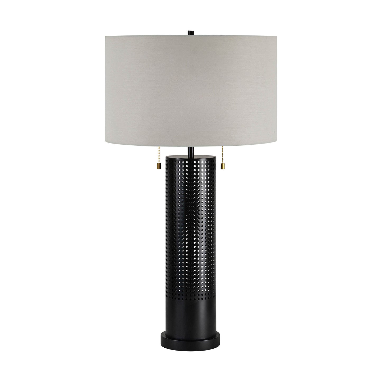 Table Lamp - Hopper Black Tall w/ Perforated Details