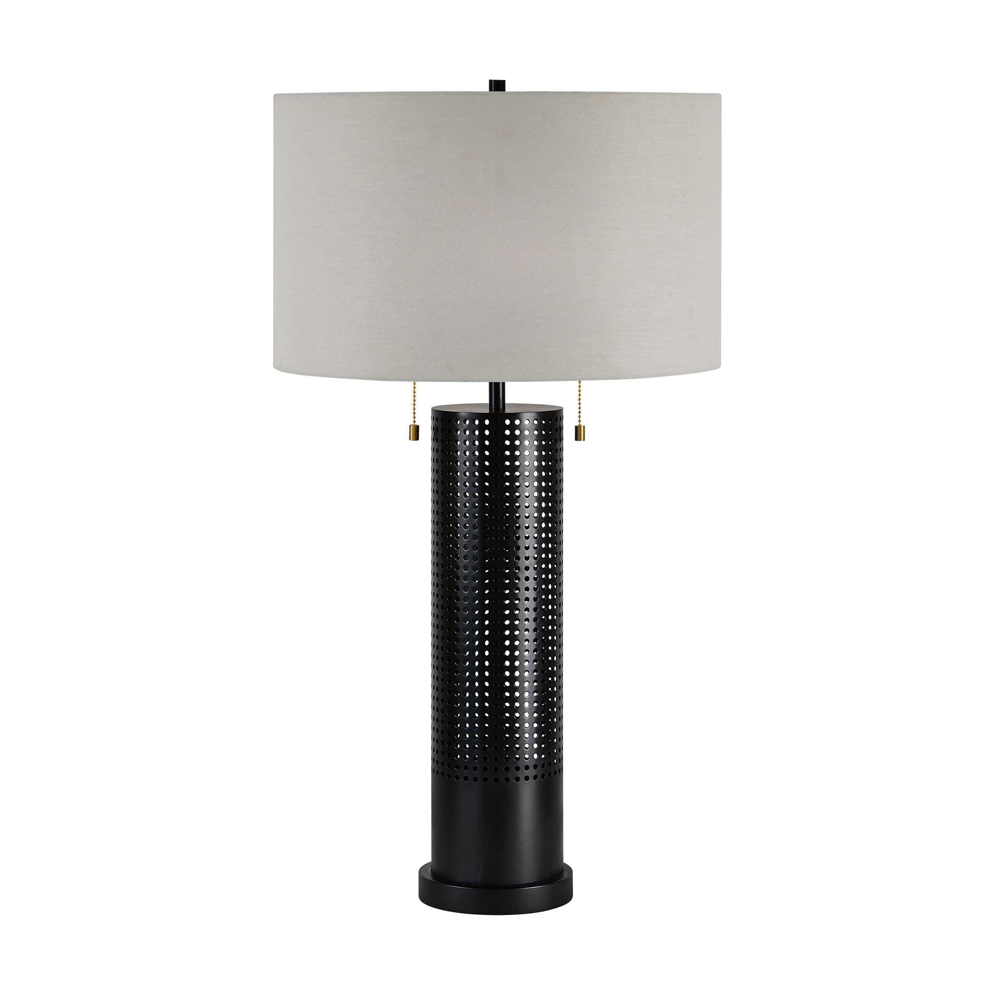Table Lamp - Hopper Black Tall w/ Perforated Details