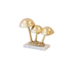 Gold Tone Mushrooms on White Marble