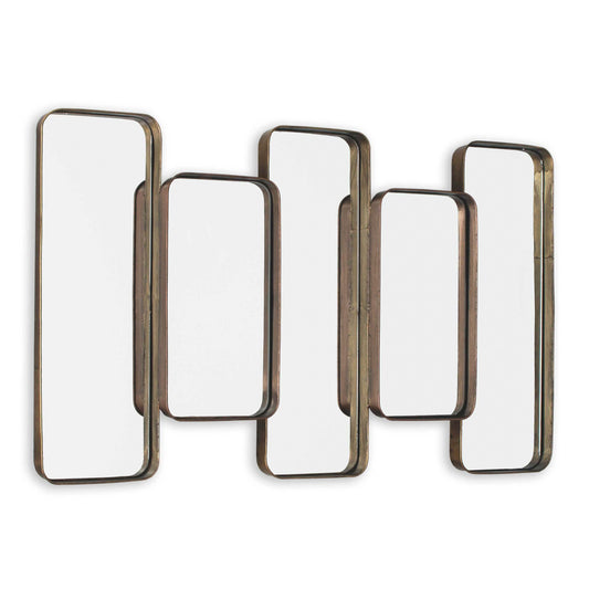 Mirror - Brass Five Rectangles Hanging Out