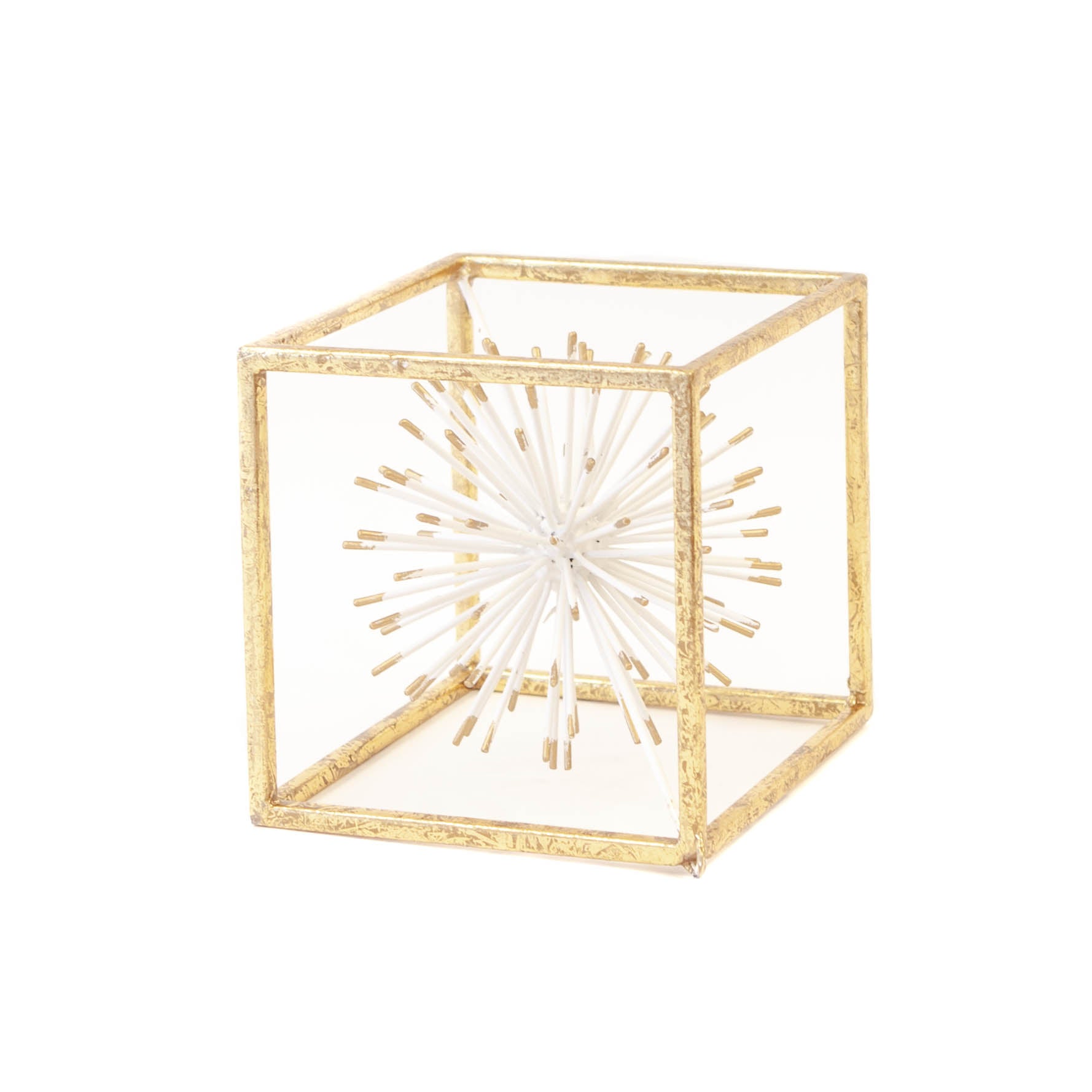 L Gold Tone Cube w/ White Star
