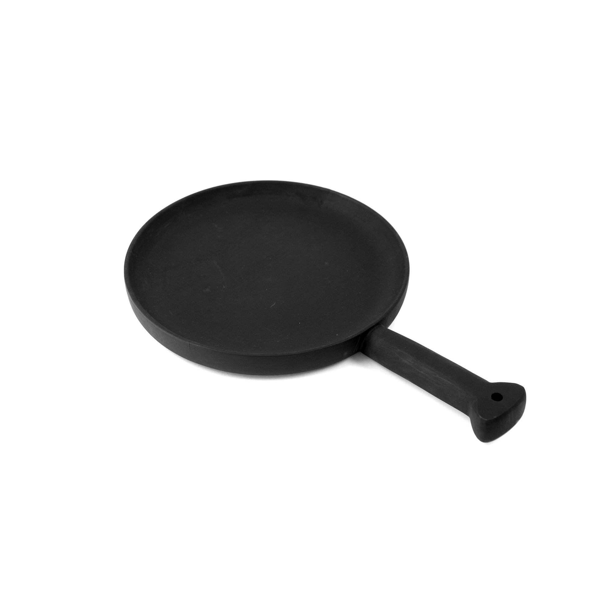 Acacia Wood Round Black Long Handle