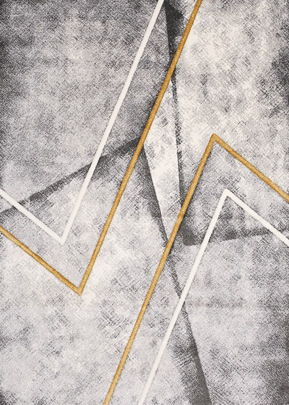 Soho Grey Mustard Zig Zag Rug