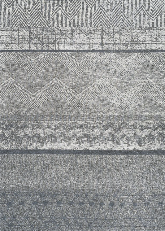 Orienta Grey & Blue Zig Zag Rug