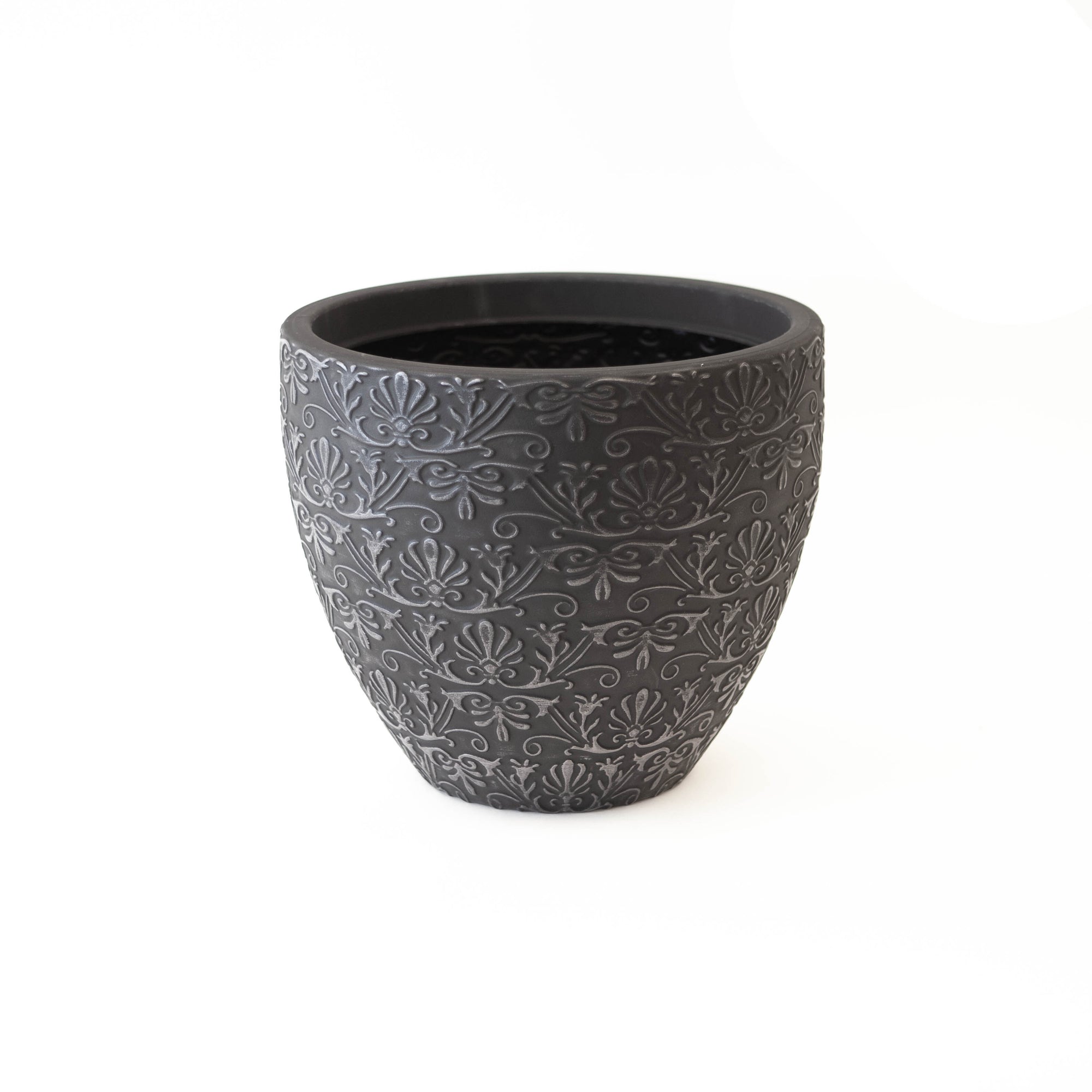 Black w/ Silver Scroll Pattern