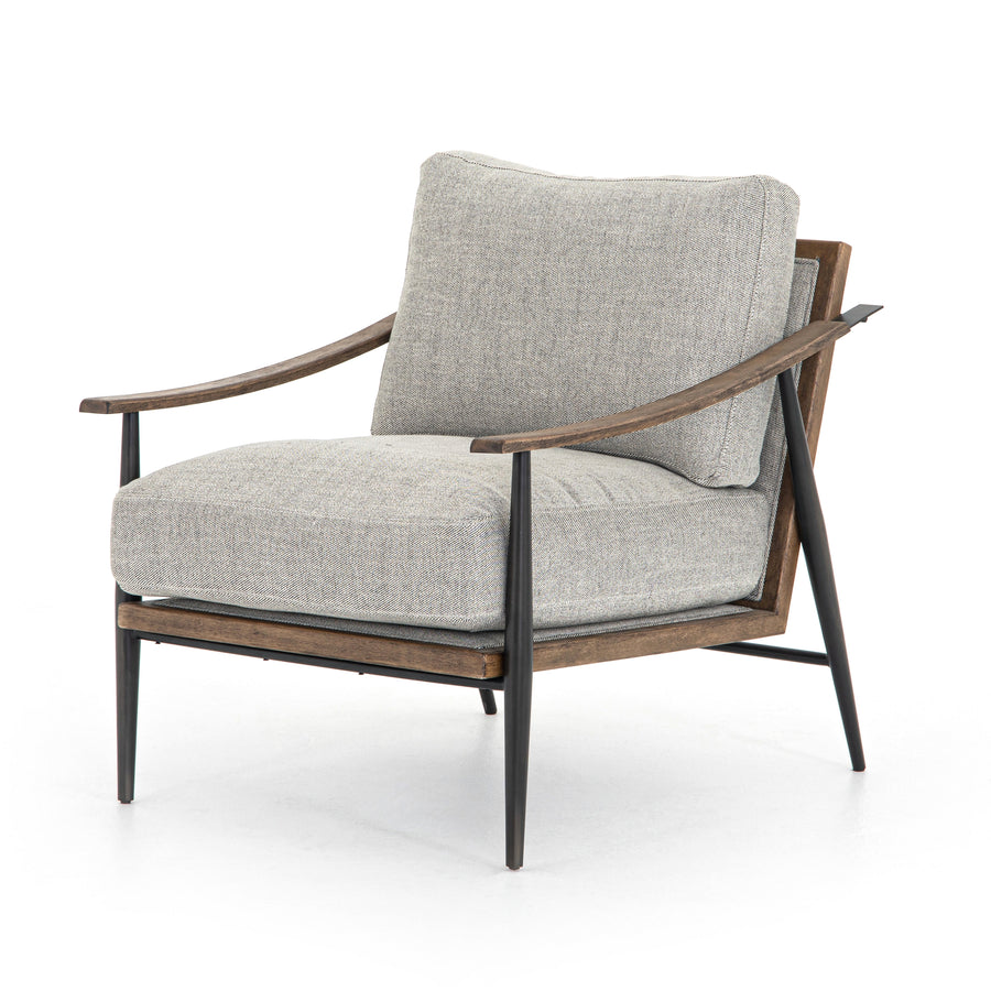 Accent Chair - Kennedy Grey w/ Walnut