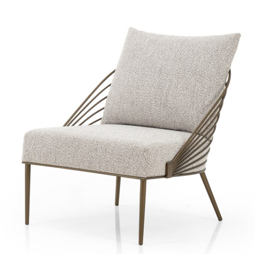 Accent Chair - Zinnia Grey Stone Bronze Frame