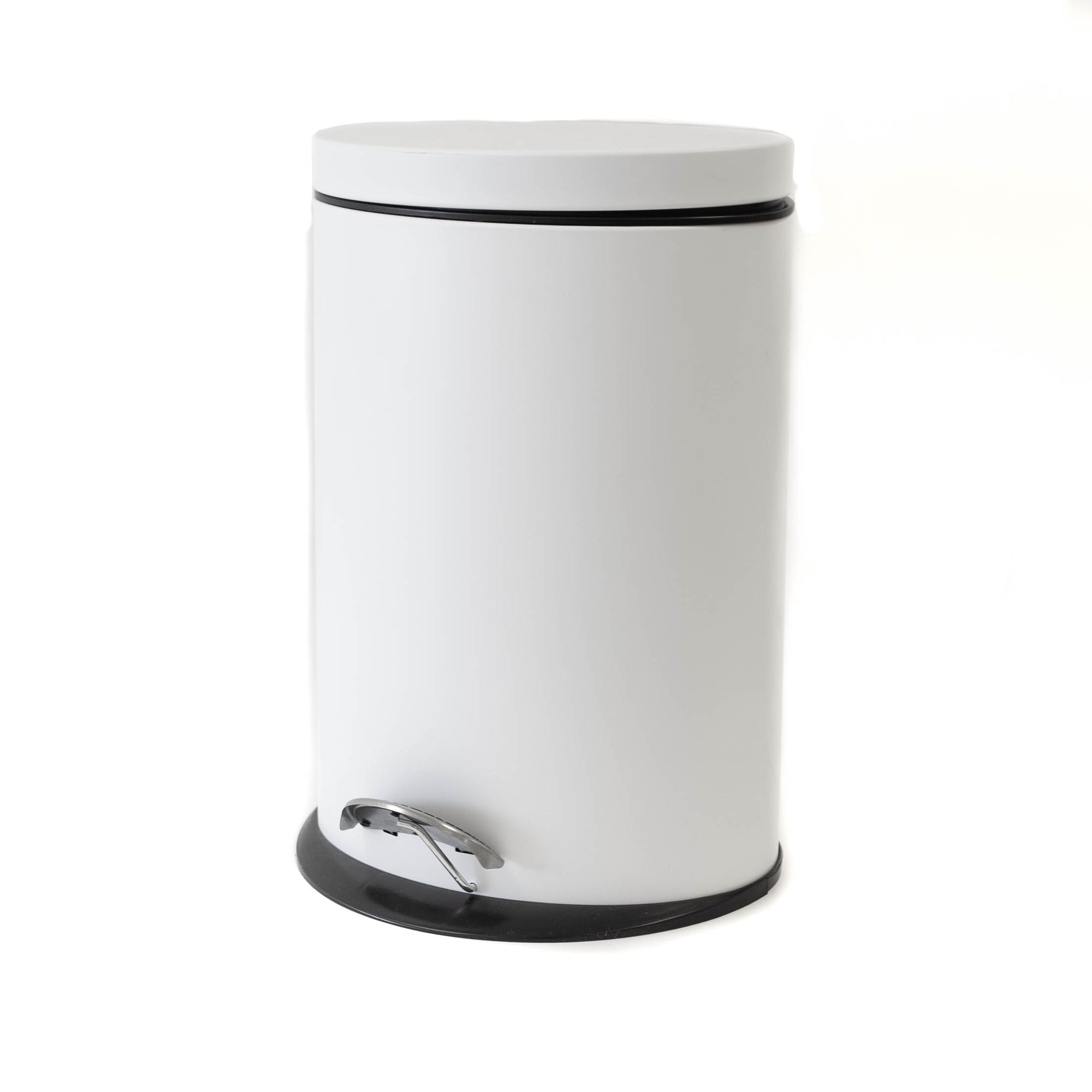 White Metal Garbage Can