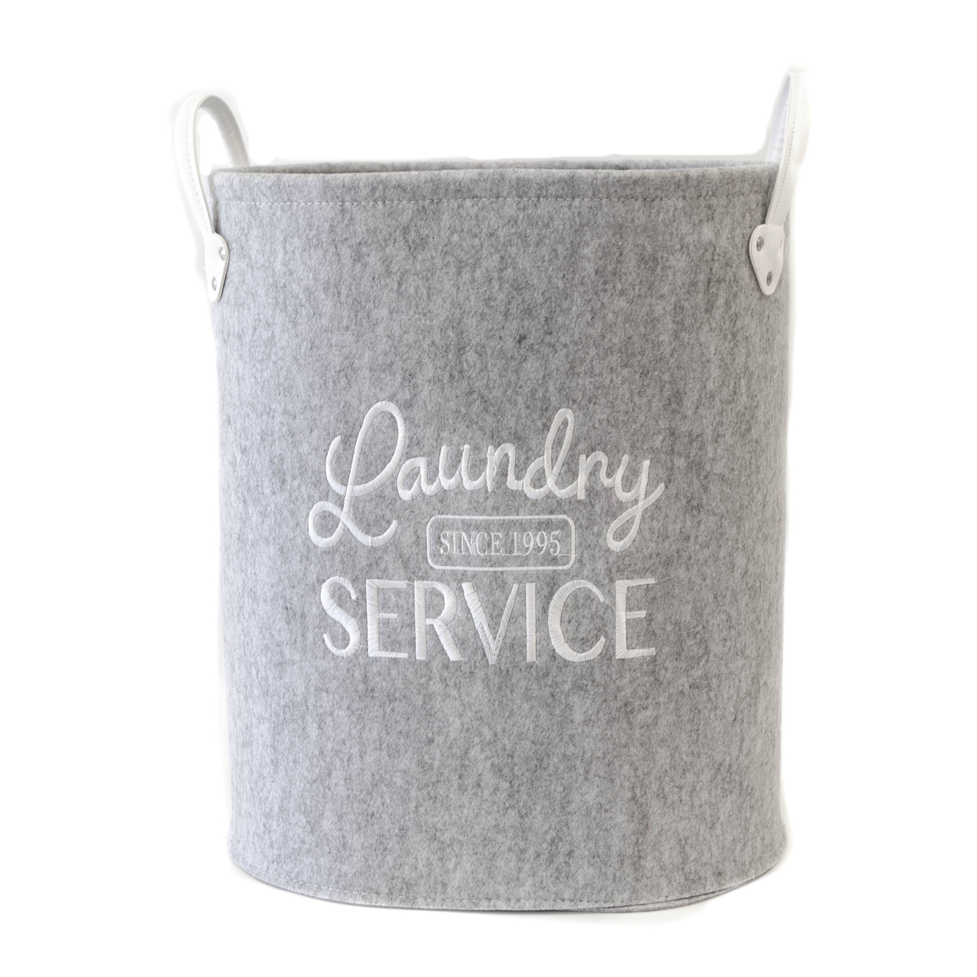 Laundry Grey with White Leather Handles LARGE