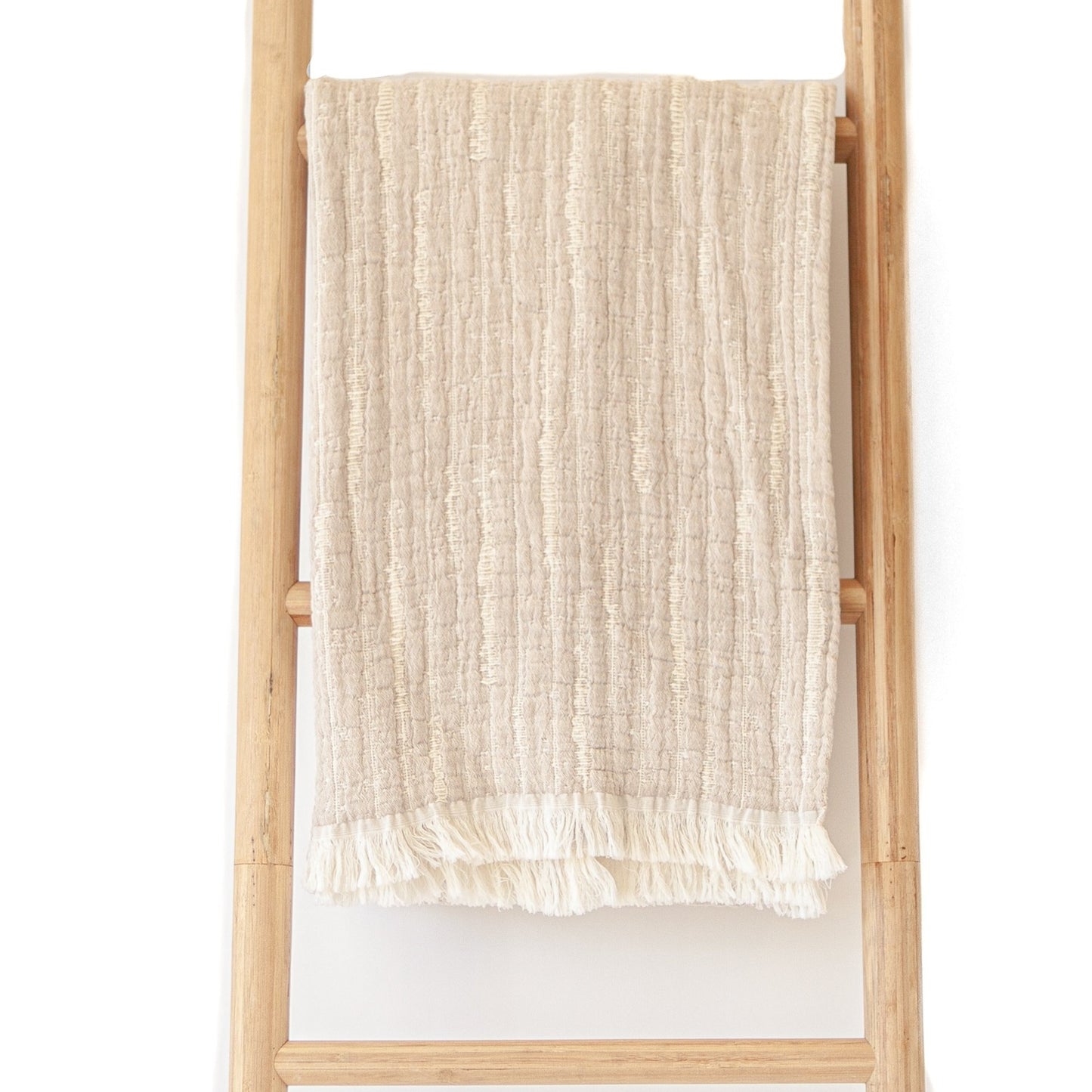 Beige Natural Cotton w/ Cream Fringe