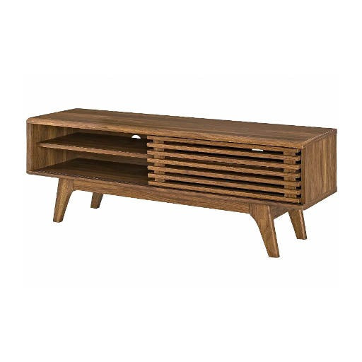 Media Stand - Render Walnut w/ Sliding Door - 48"