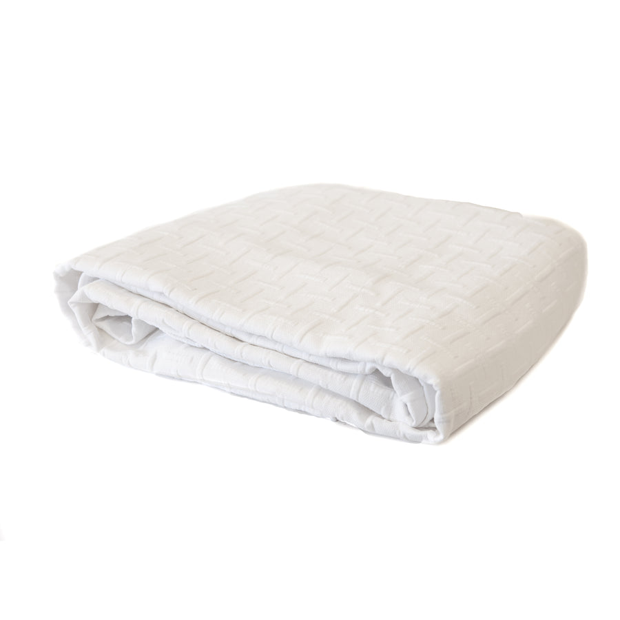 Coverlet Queen White Blocks