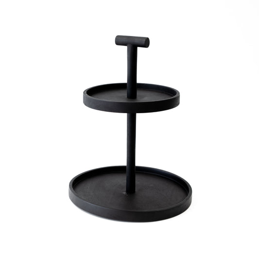 Tiered Black Wood Rustic