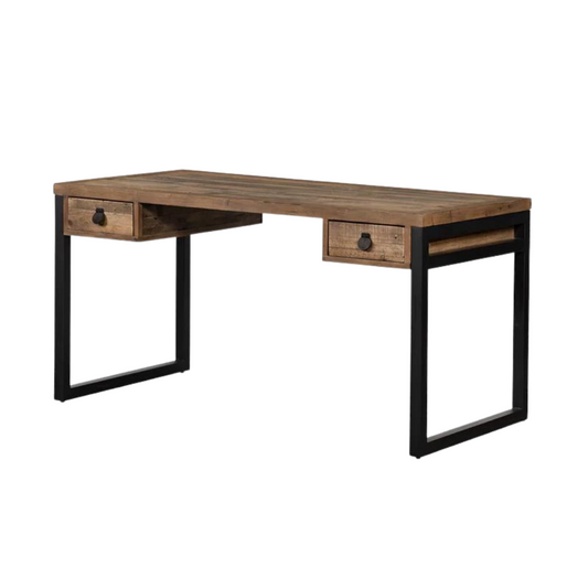 Desk - Rustic Wood w/ Iron Legs - 55''