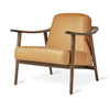 Accent Chair - Baltic Canyon Whiskey Leather w/ Walnut
