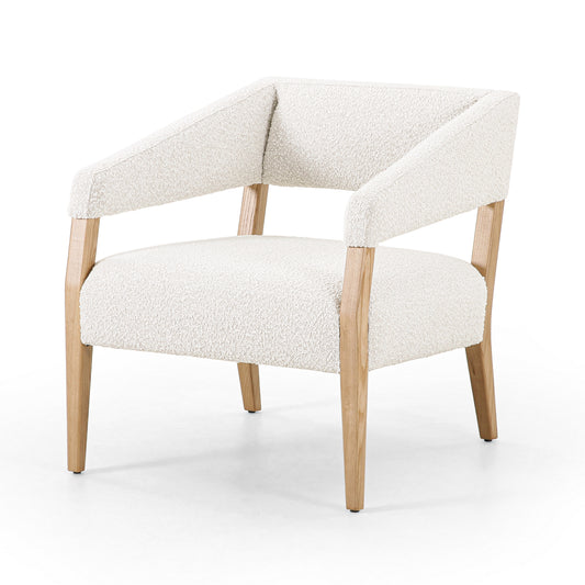 Accent Chair - Gary Cream Knoll w/ Natural Legs