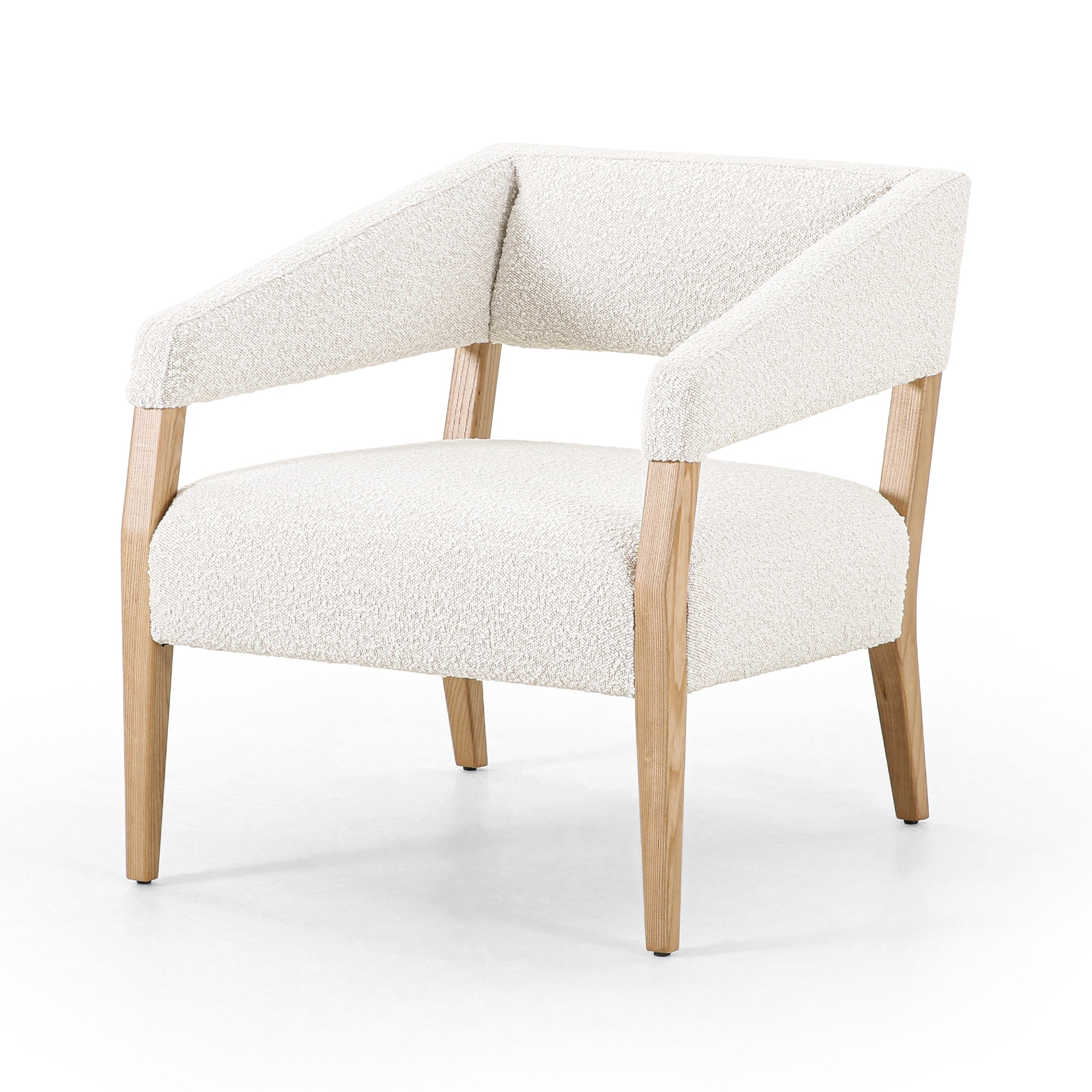 Accent Chair - Gary Cream Knoll w/ Natural Legs