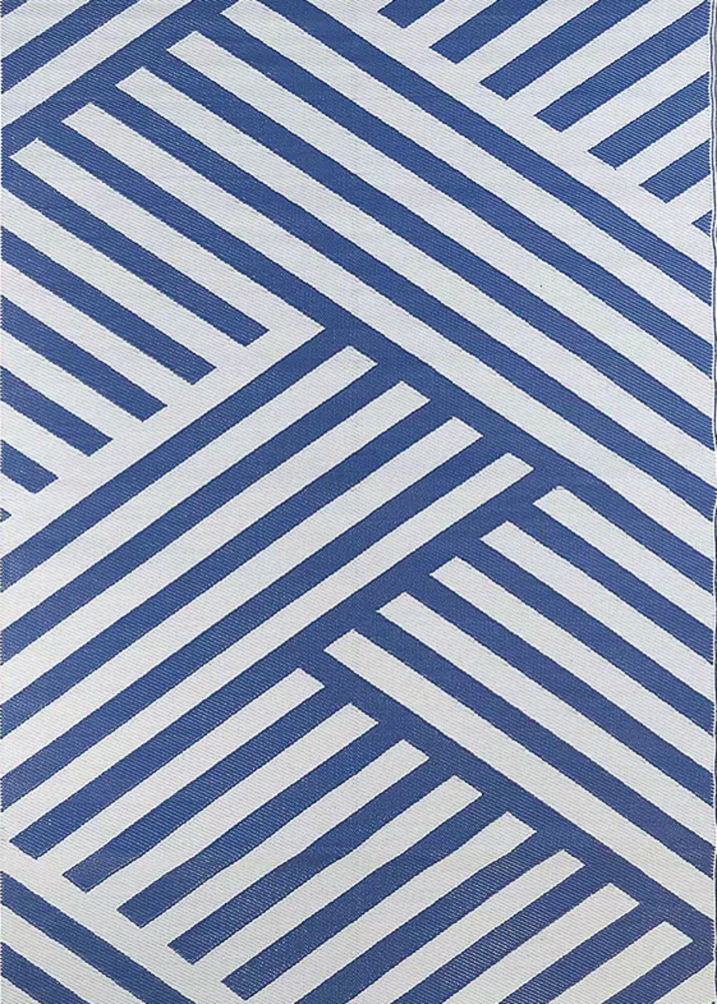 Blue & White Geometric Rug