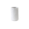 Glass Cylinder Ribbed White Small