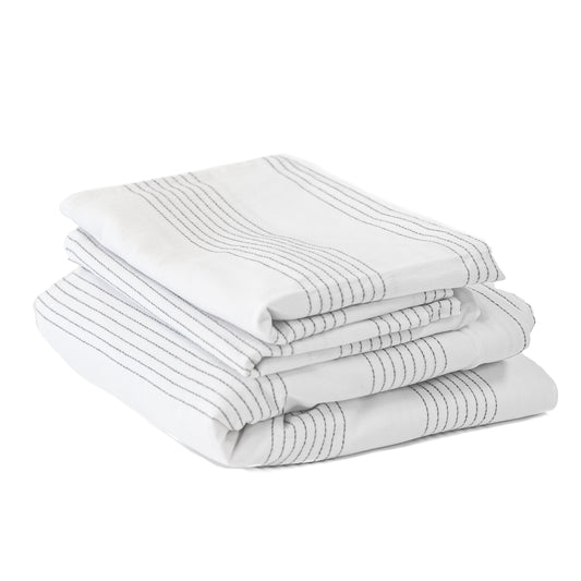 Queen White w/ Grey Line Stitching