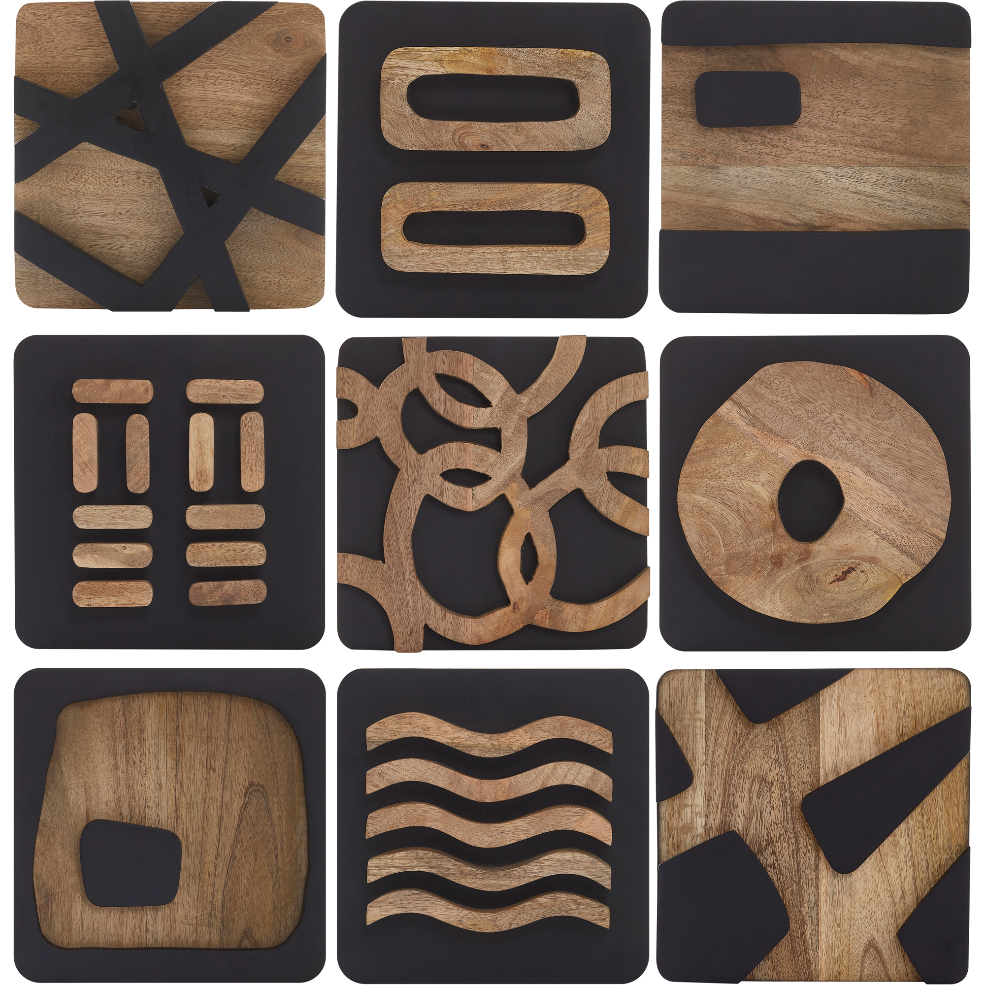 Wall Art - Carved Mango Wood (Various Prints) - SMALL - CLEARED 9" x 9"