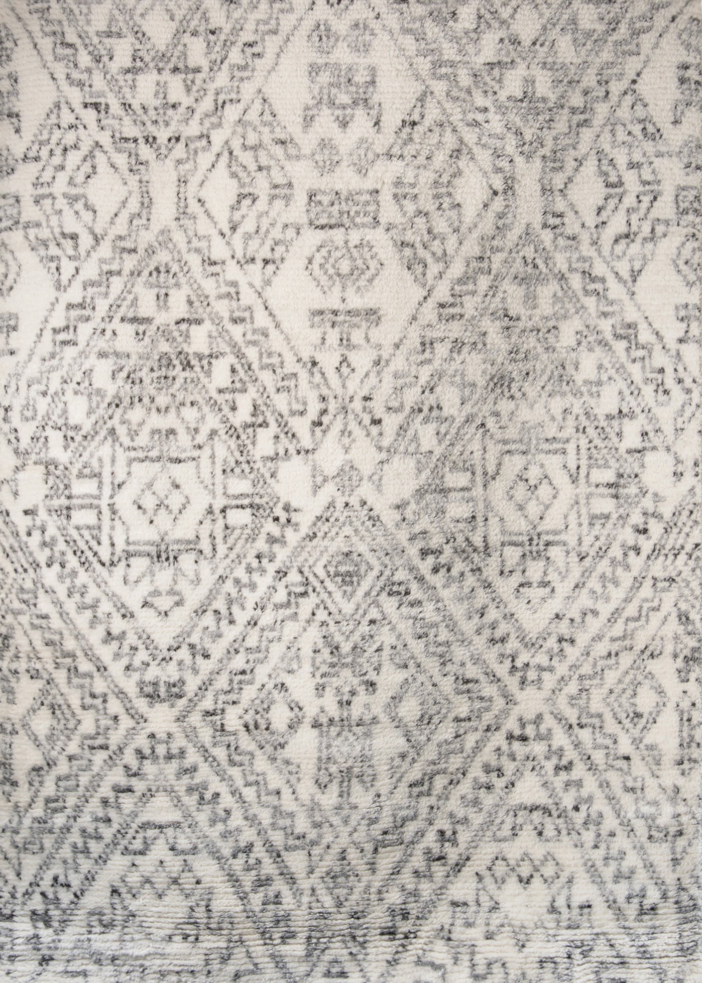 White and Grey Diamond Rug