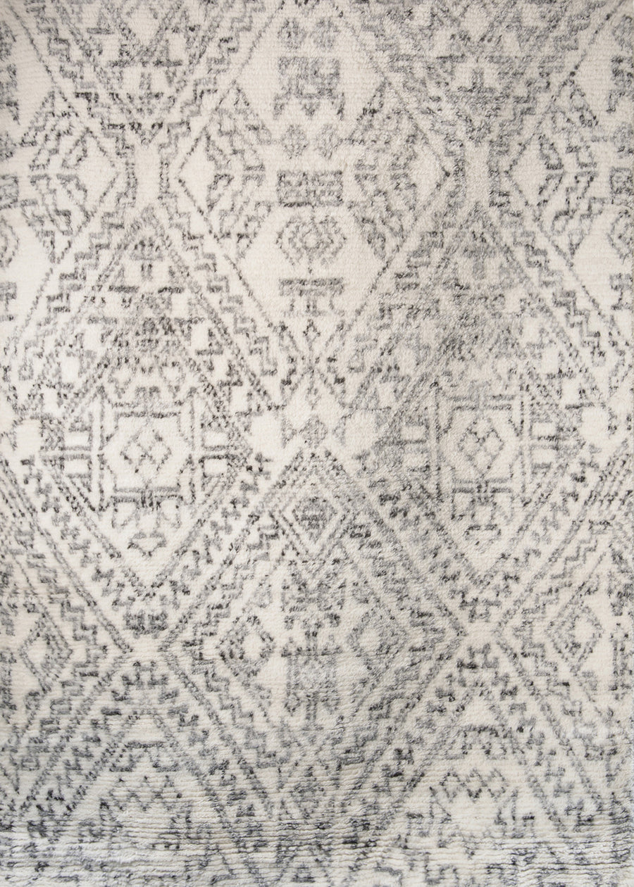 White and Grey Diamond Rug