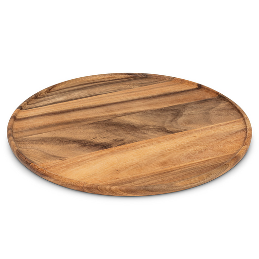 Tray - Round Wooden w/ Lip 17"