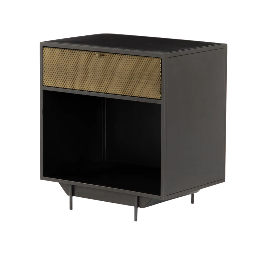Nightstand -  Side Hendrick Brass Drawer