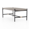 Coffee Table - Finian Concrete Oval w/ Black Base